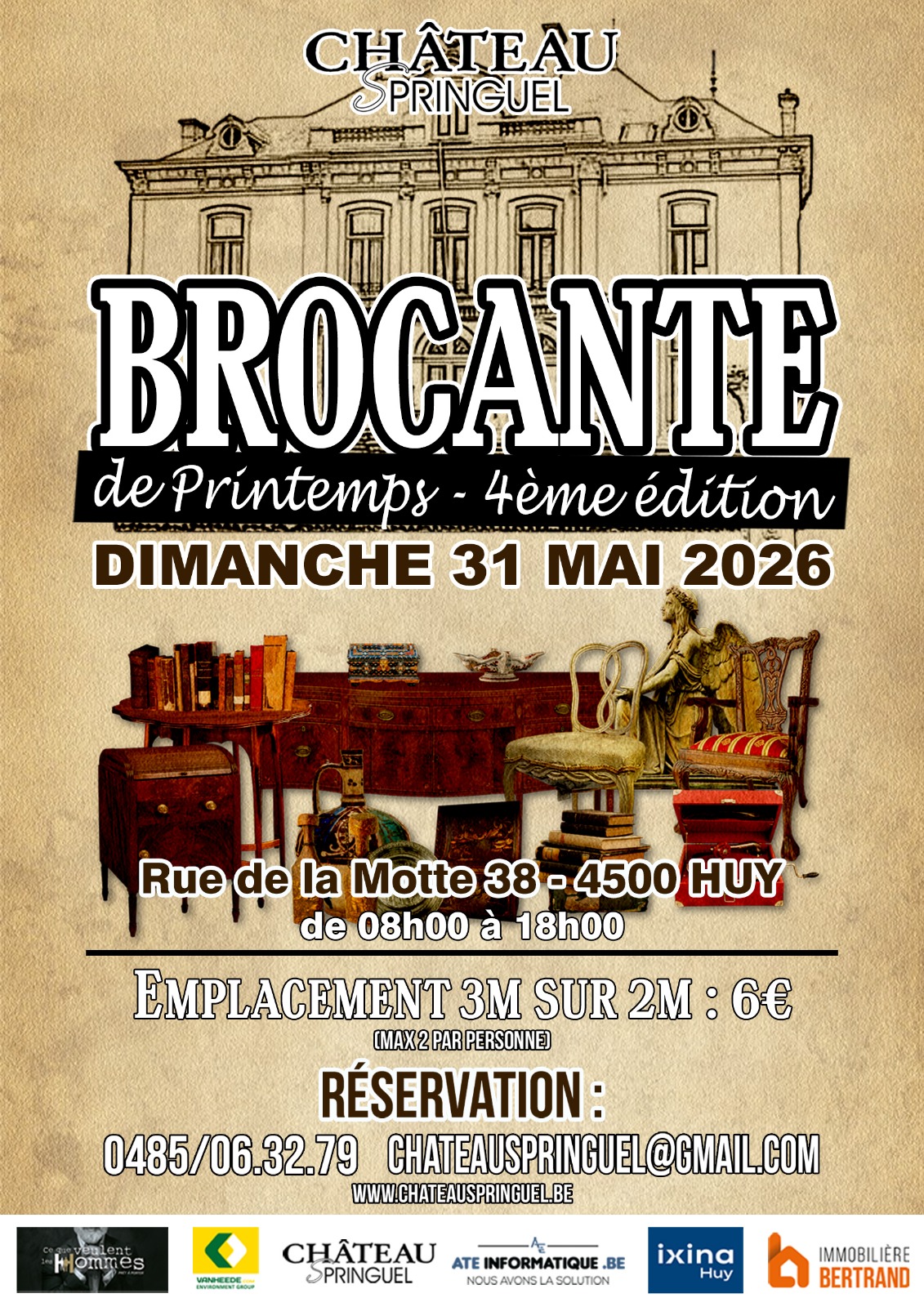 Brocante de Printemps du Château Springuel en Belgique - Wekty