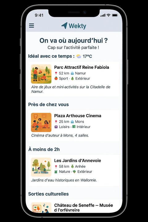 Aperçu de l’app Wekty